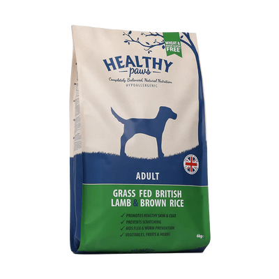 Healthy Paws Grass Fed British Lamb & Brown Rice Adult 6kg - Ormskirk Pets