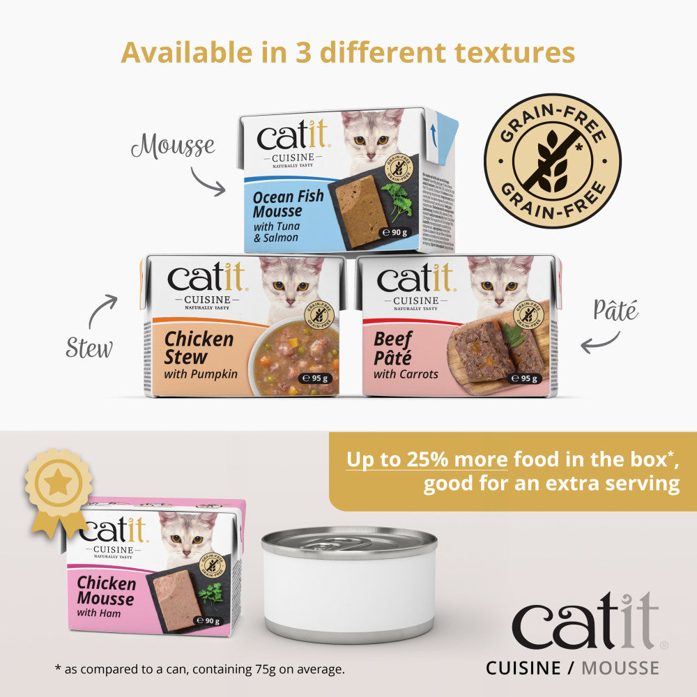 Catit Mousse Chicken & Ham 12X90G