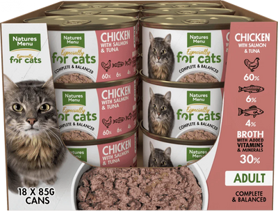 Natures Menu Especially For Cats Chicken with Salmon & Tuna 18x85g - Ormskirk Pets