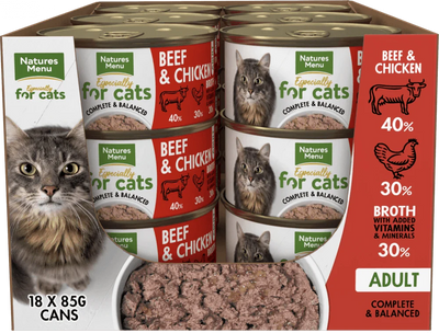 Natures Menu Especially For Cats Beef & Chicken 18x85g - Ormskirk Pets