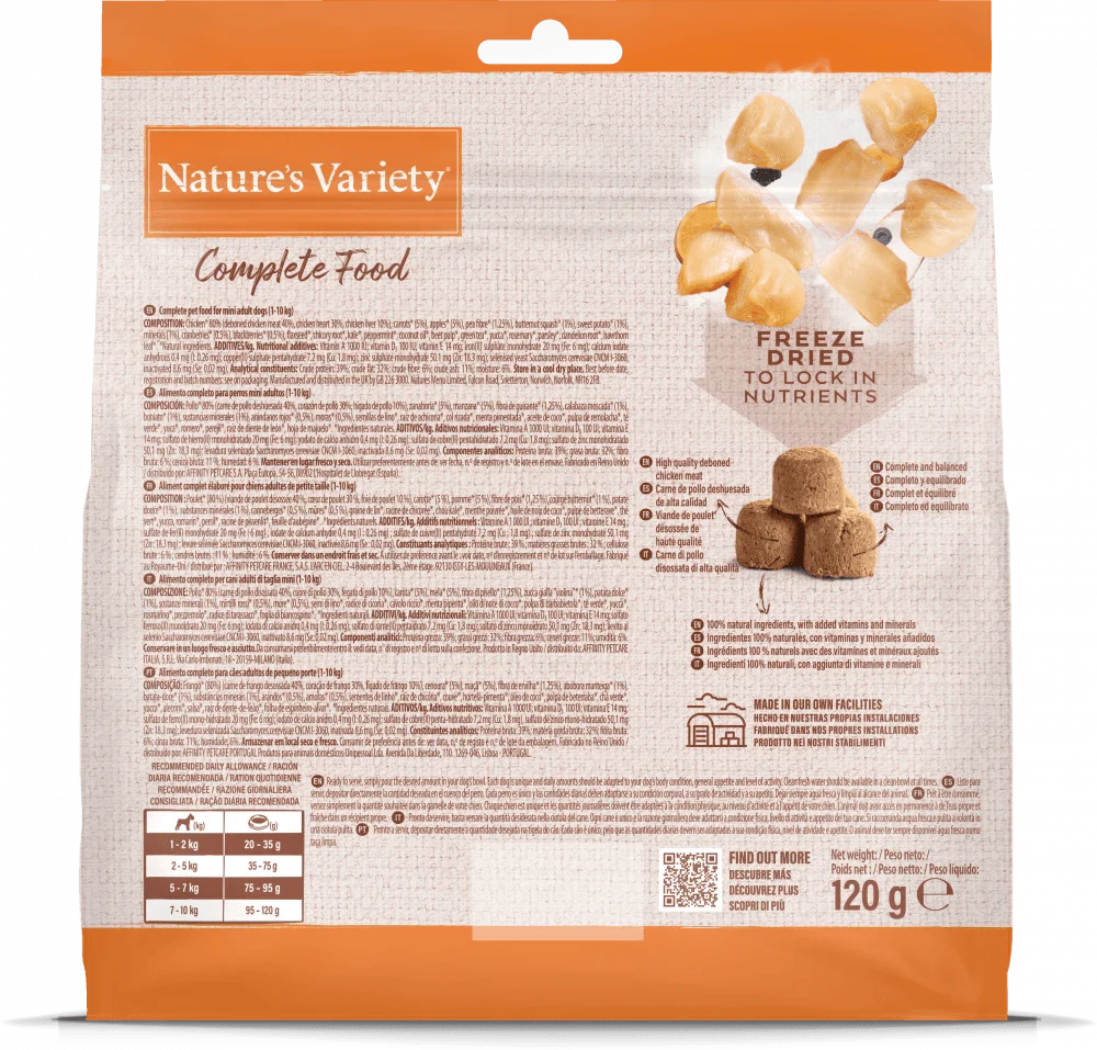 Natures Variety Chicken Complete Freeze Dried Food 120g - Ormskirk Pets