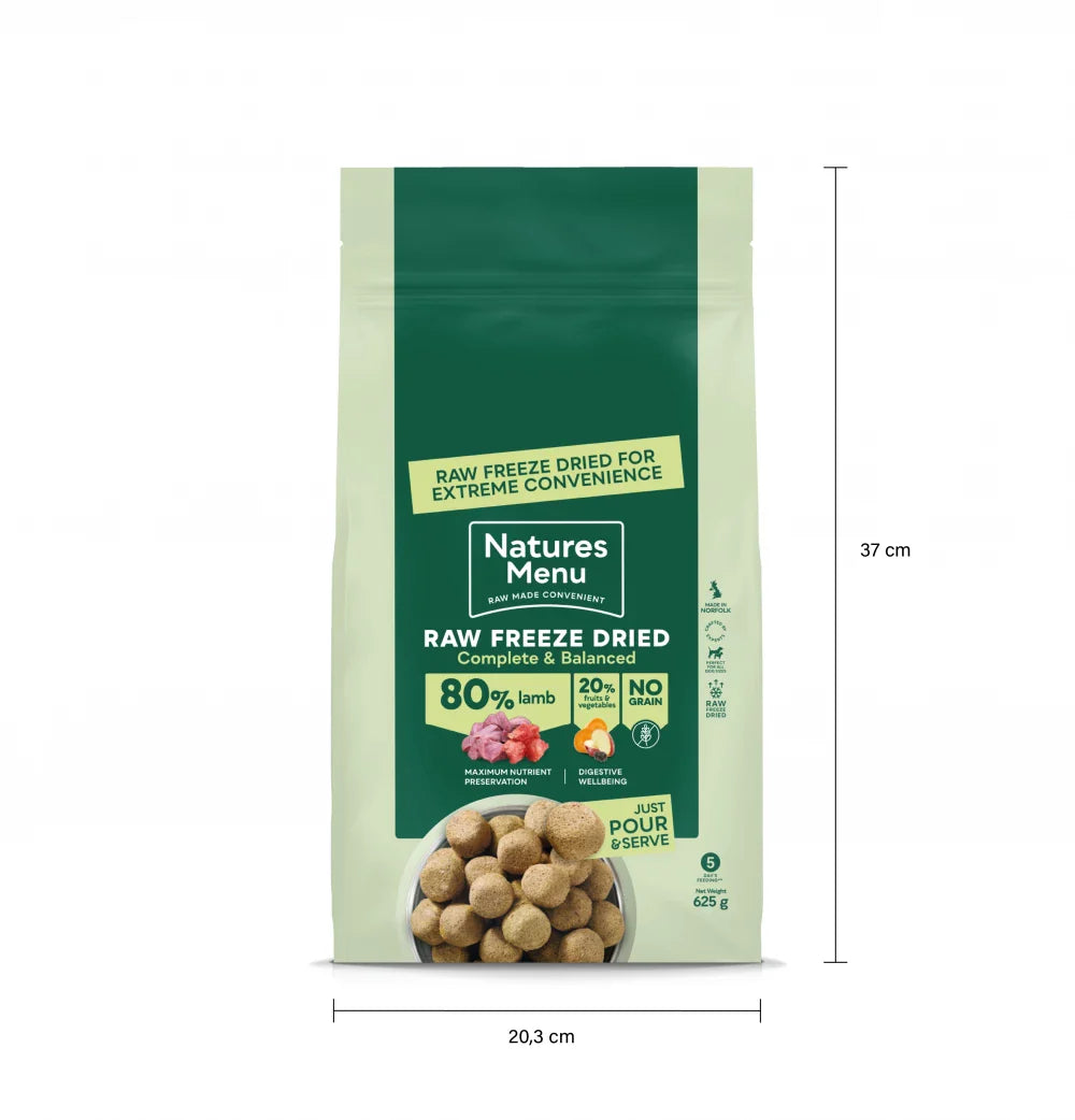 Natures Menu 80/20 LAMB Freeze Dried 625g