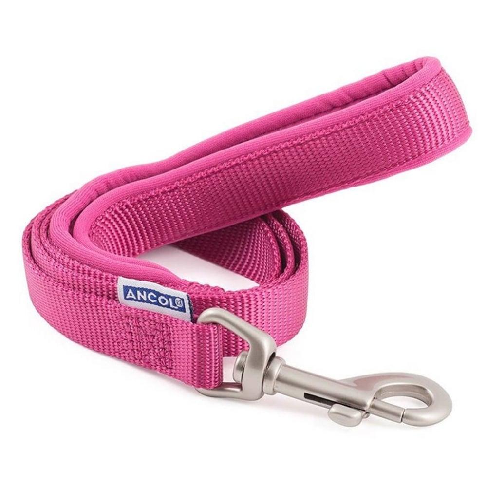 Ancol Padded Nylon Lead Raspberry / Pink 1.9x100cm - Ormskirk Pets