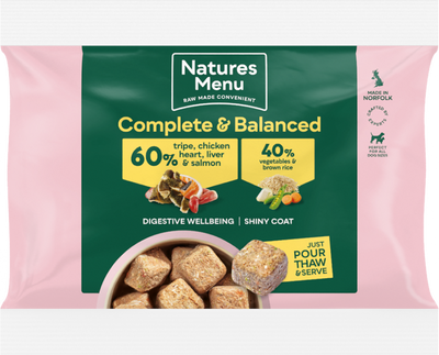 Natures Menu 60/40 Complete and Balanced Tripe, Chicken, Heart, Liver & Salmon 500g