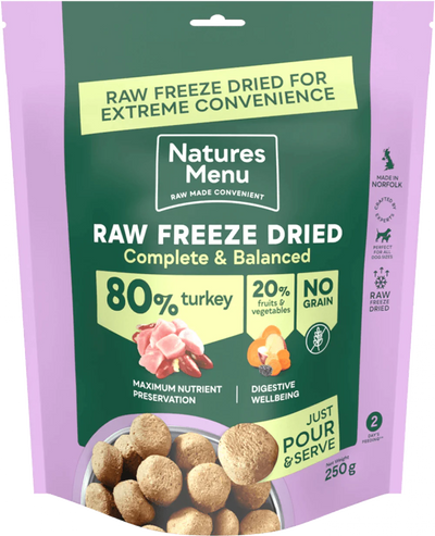 Natures Menu 80/20 Turkey Freeze Dried 250g - Ormskirk Pets