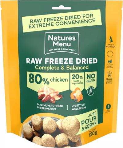 Natures Menu 80/20 Chicken Freeze Dried 120g - Ormskirk Pets