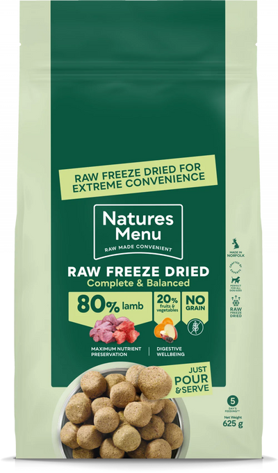 Natures Menu 80/20 LAMB Freeze Dried 625g