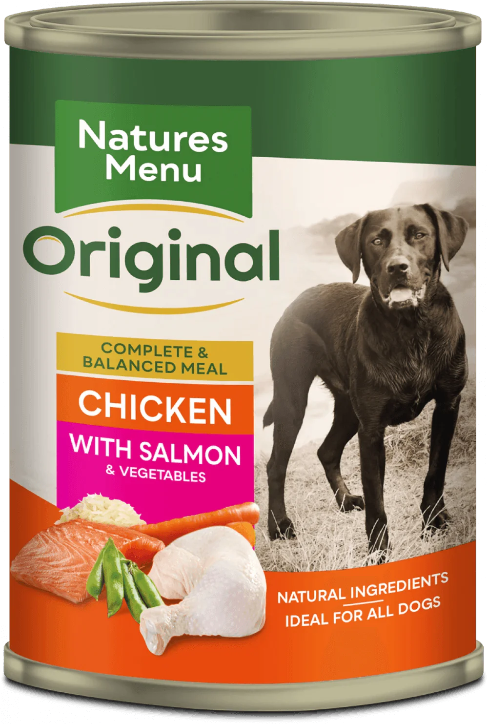 Natures Menu CHICKEN WITH SALMON FOR ADULT DOGS 12 x 400g - Ormskirk Pets