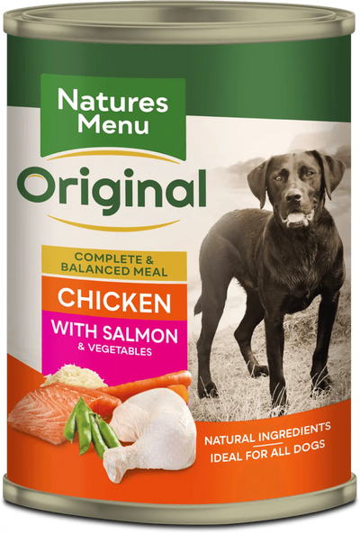 Natures Menu CHICKEN WITH SALMON FOR ADULT DOGS 12 x 400g - Ormskirk Pets