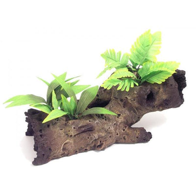 Rosewood Mopani Wood with silk plants Large Ornament - Ormskirk Pets