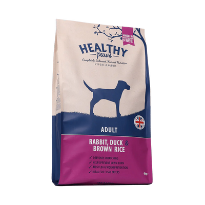 Healthy Paws Rabbit & Brown Rice Adult 6kg - Ormskirk Pets