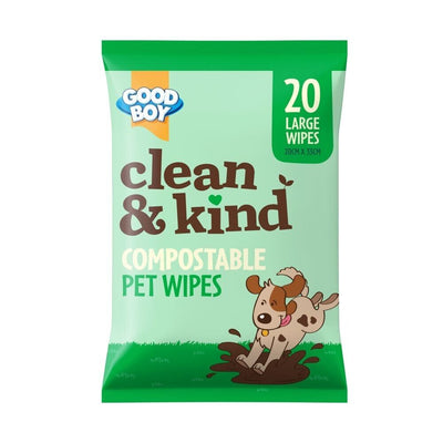 Good Boy Clean & Kind Compostable Pet Wipes pack of 20 wipes