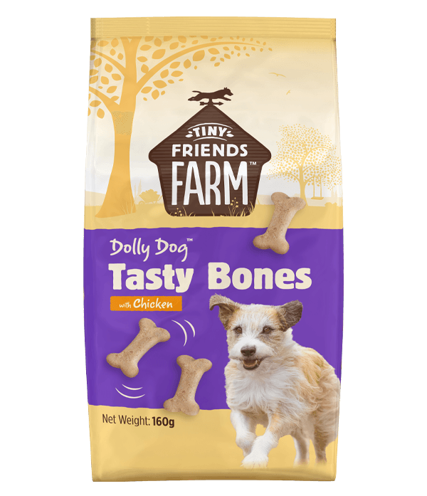 Tiny Friends Farm Dolly Dog Tasty Bones Chicken, 160g - Ormskirk Pets