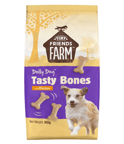 Tiny Friends Farm Dolly Dog Tasty Bones Chicken, 160g - Ormskirk Pets