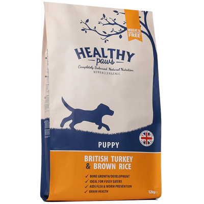 Healthy Paws British Turkey & Brown Rice Puppy 12kg - Ormskirk Pets