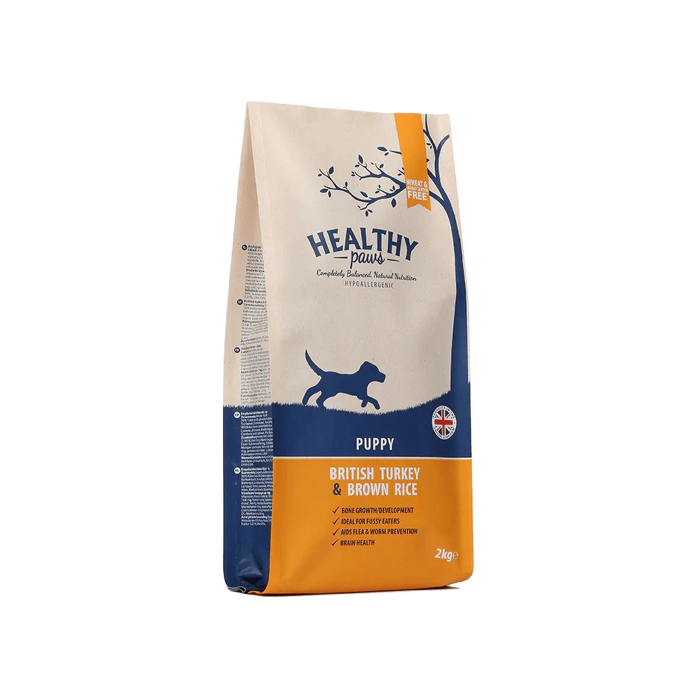 Healthy Paws British Turkey & Brown Rice Puppy 2kg - Ormskirk Pets