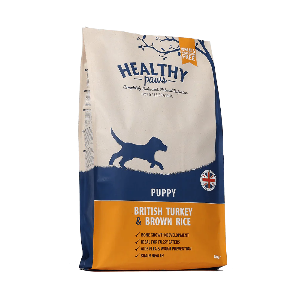 Healthy Paws British Turkey & Brown Rice Puppy 6kg - Ormskirk Pets