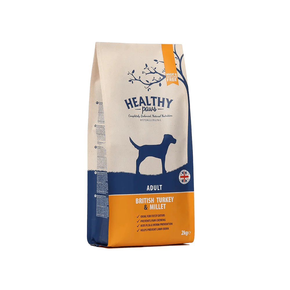 Healthy Paws British Turkey & Millet Adult 2kg - Ormskirk Pets