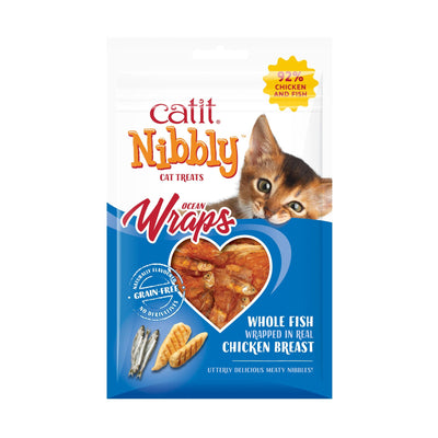 Catit Nibbly Wraps Chicken & Fish Treats, 30g